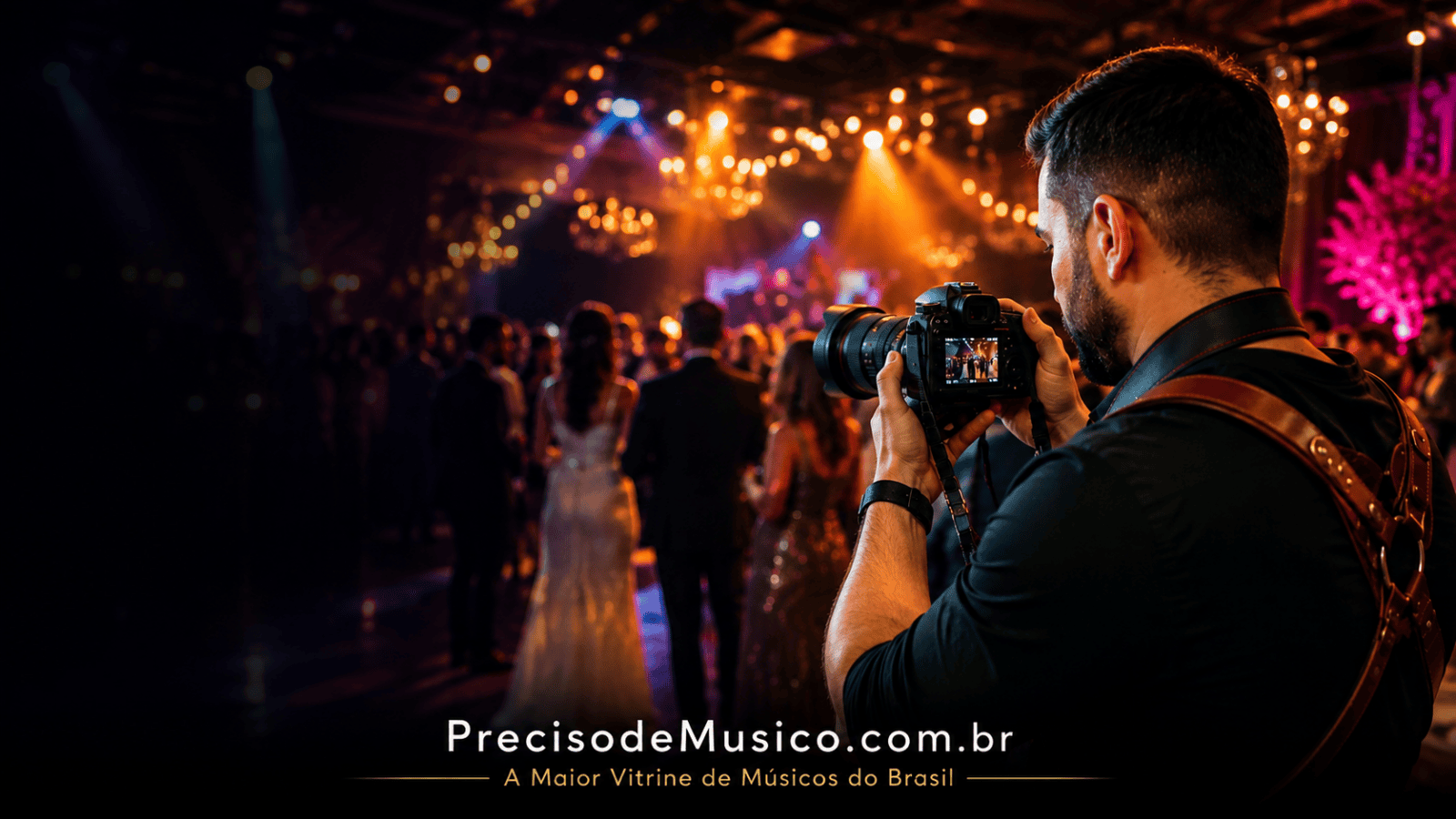 Fotógrafo de eventos trabalhando durante um casamento